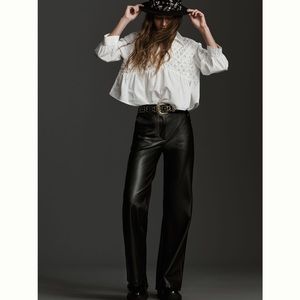 Faux leather Anthropologie pants Maeve